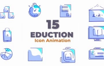 Education Icon Cartoon Character Animation Scene