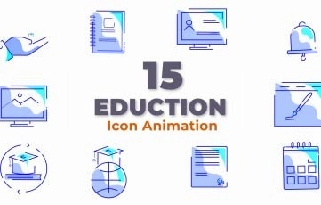 Education Icon Cartoon Animation Scene