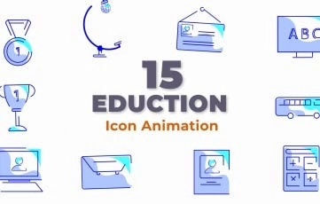 Education Icon Character Animation Scene