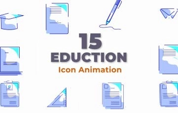 Education Icon Animation Scene
