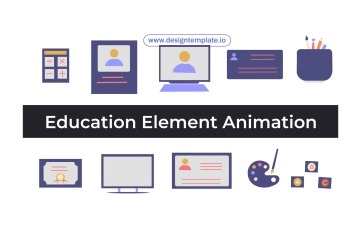 Education Element Cartoon Animation Scene