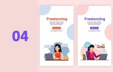Animated Freelancing Instagram Story After Effects Template