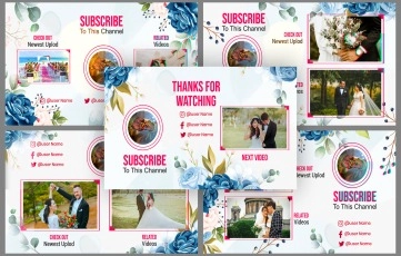 Wedding Invitation YouTube End Screen After Effects Template