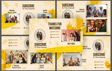 Birthday Greeting YouTube End Screen After Effects Template