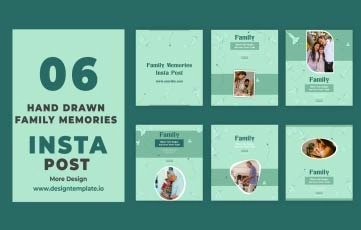 Hand Drawn Family Memories Instagram Post After Effects Template