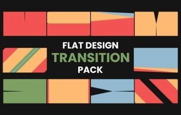 Flat Design Transitions Pack After Effects Template 02