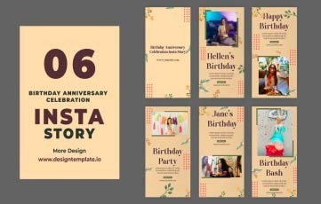 Birthday Anniversary Celebration Instagram Story After Effects Template