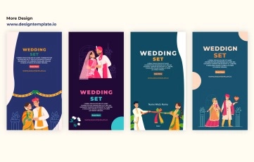 Couple Wedding Invitation Card Instagram Story AE Templates