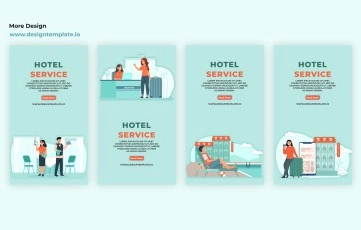 Hotel Service Animated Scene Instagram Story After Effects Template