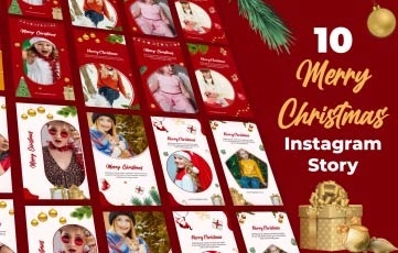 Merry Christmas Washes Instagram Story After Effects Template