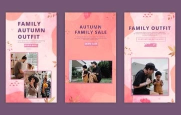 Autumn Family Fashion Instagram Story After Effects template