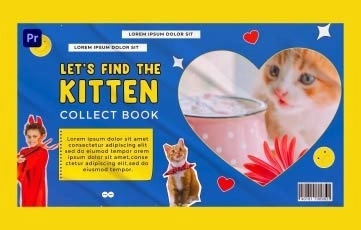 Kitten Collect book Slideshow Premiere Pro Template