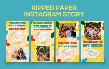 Ripped Paper Instagram Story After Effects Template