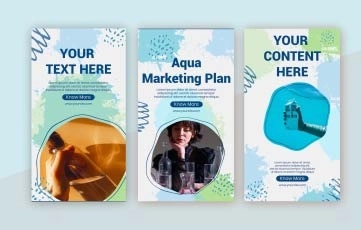 Aqua Marketing Plan Instagram Story After Effects Template