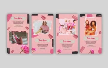 Pink Paper Instagram Story After Effects Template
