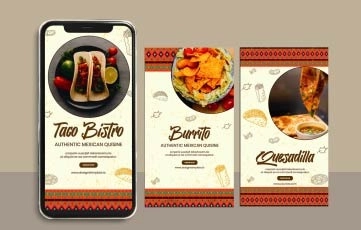Mexican Food Menu Instagram Story After Effects Template
