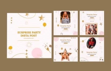 Surprise Party Instagram Post After Effects Template