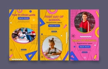 Back To School Instagram Story After Effects Template 1