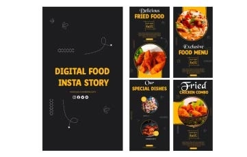 Digital Food Instagram Story After Effects Template