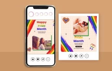 Pride Month Instagram Post_02 After Effects Template