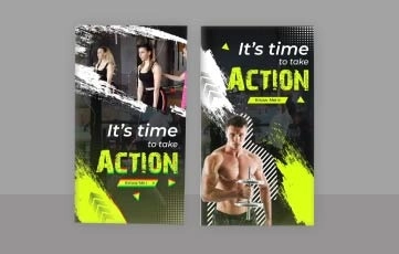 Gym Brush Instagram Story After Effects Template