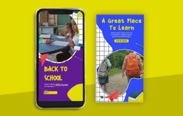 Back to School Theme Instagram Story After Effects Template