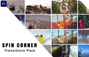 Spin Corner Transitions Pack Premiere Pro Template
