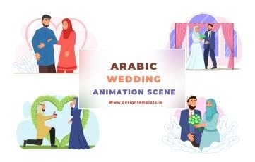 Arabic Wedding Animation Scene After Effects Template