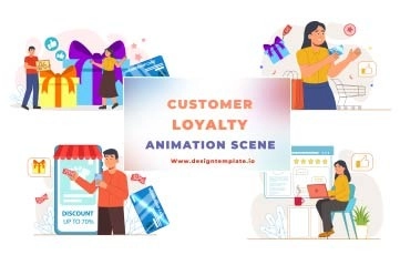 Customer Loyalty Animation Scene After Effects Template