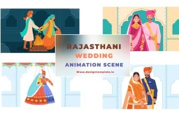 Rajasthani Wedding Animation Scene After Effects Template