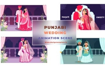 Punjabi Wedding Animation Scene After Effects Template