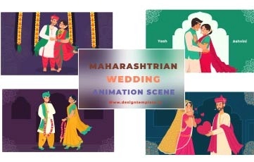 Maharashtrian Wedding Animation Scene After Effects Template