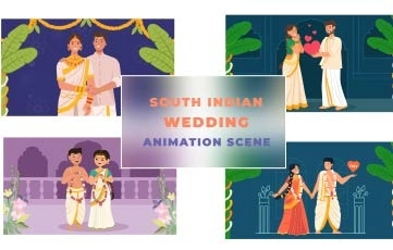 South Indian Wedding Animation Scene After Effects Template