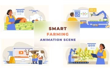 Smart Farming Animation Scene After Effects Template