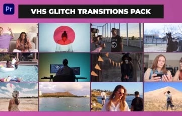 Premiere Pro Templates For VHS Glitch Transitions