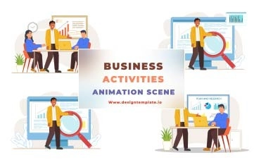 Business Activities Animation Scene After Effects Template