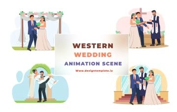 Western Wedding Animation Scene After Effects Templates