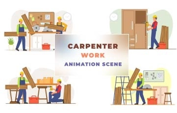 Carpenter Animation Scene After Effects Template
