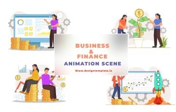 Business And Finance Animation Scene After Effects Template