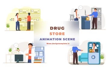 Drugstore Animation Scene After Effects Template