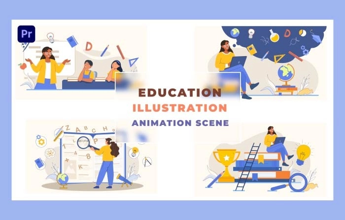 Education Animation Scene Premiere Pro Template