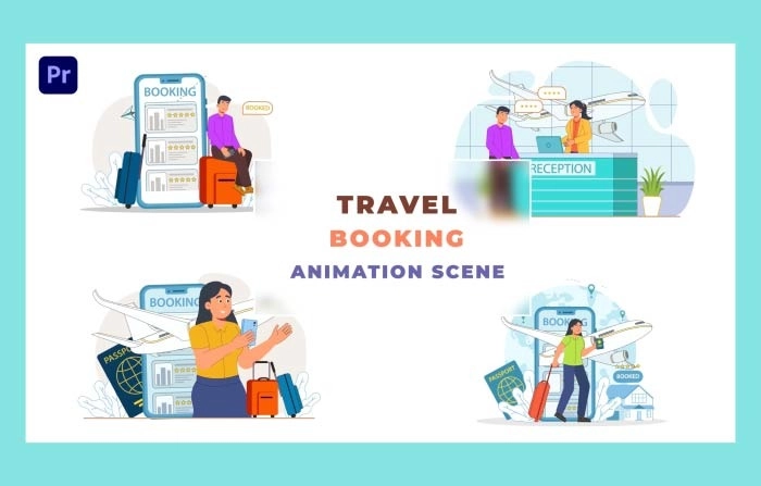 Travel Booking Animation Scene Premiere Pro Template