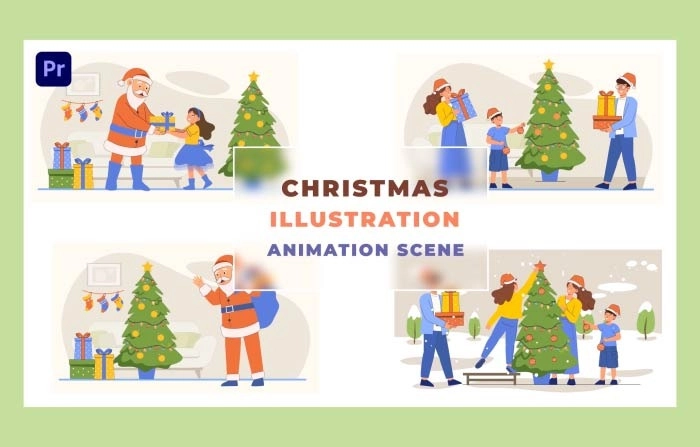 Christmas Animation Scene Premiere Pro Template