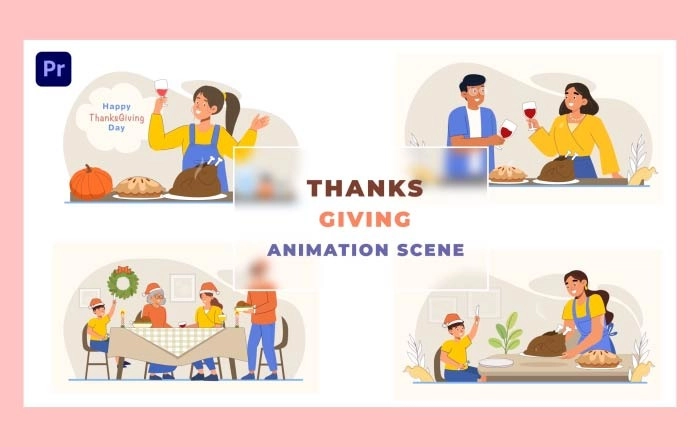 Thanks Giving Animation Scene Premiere Pro Template