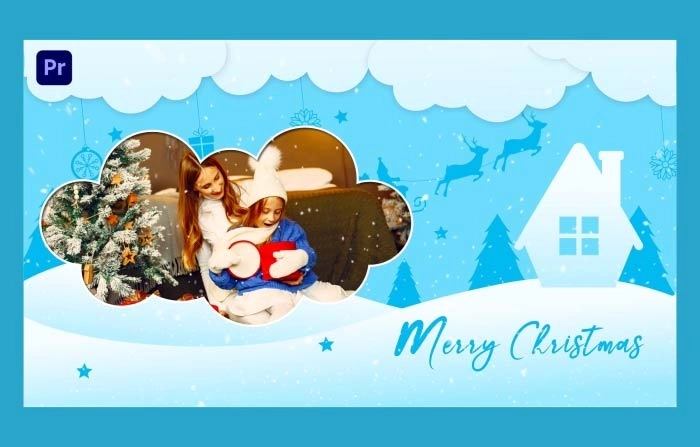 Merry Christmas Slideshow Greetings In Premiere Pro Template