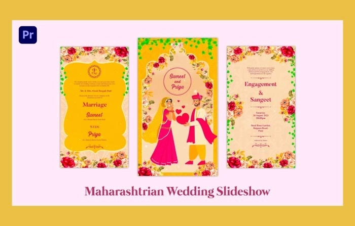 Maharashtrian Wedding Ceremony Instagram Story Invitation Premiere Pro Template