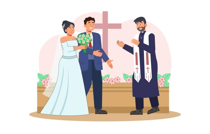 Get Creative And Eye Catching Western Wedding Illustration image