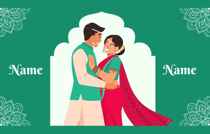 Get Creative And Eye Catching Maharashtrian Wedding Illustration