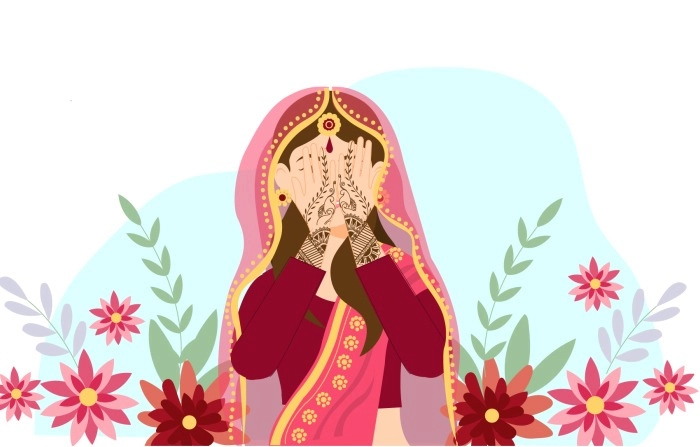 Best Cartoon Character Wedding Mehandi Illustration image