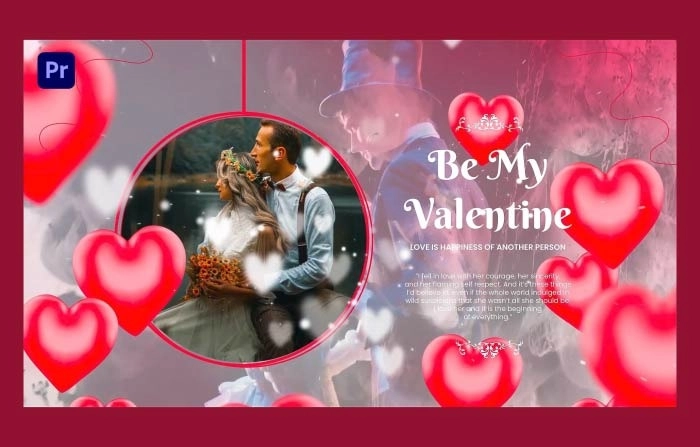 Watercolor Theme Valentines Day Slideshow Premiere Pro Template